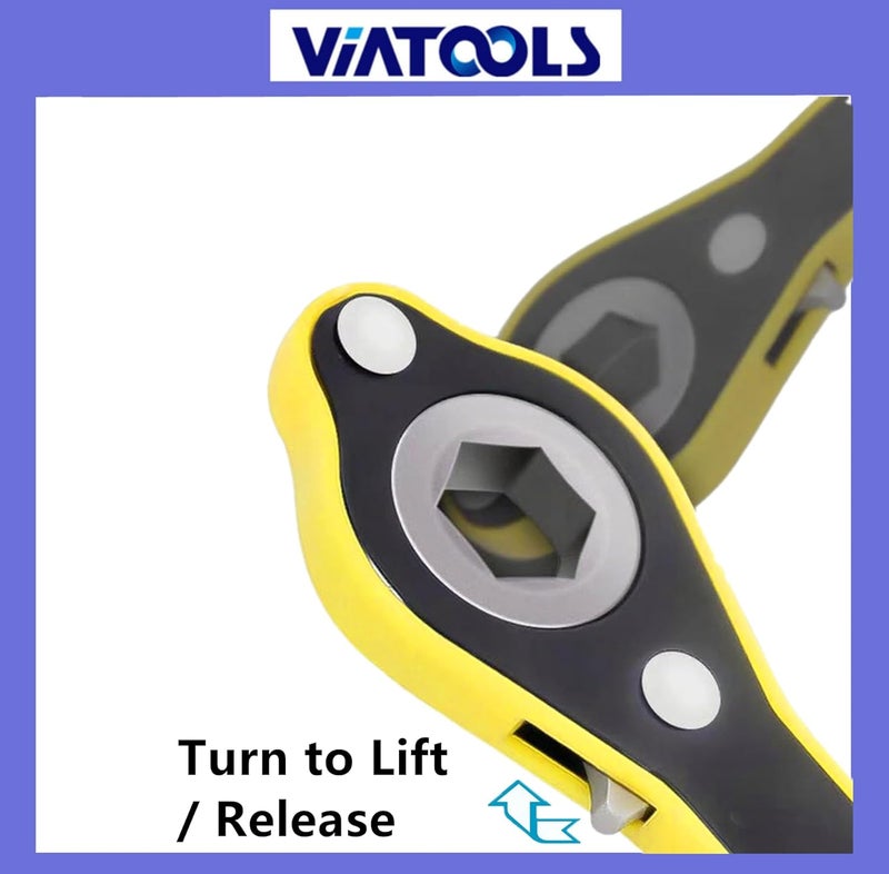 VIATOOLS Car Jack Hexagon Ratchet Wrench（17mm） Scissor Jack Handle Wrench With Positive And Reversal Knob for Travel/Truck/SUV/Vans - Image 4
